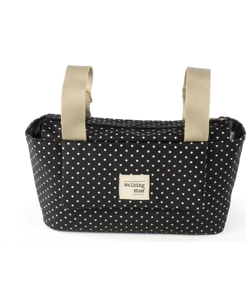 ORGANIZADOR DE COCHECITO WALKING MUM CON LUNARES NEGROS NEGRO