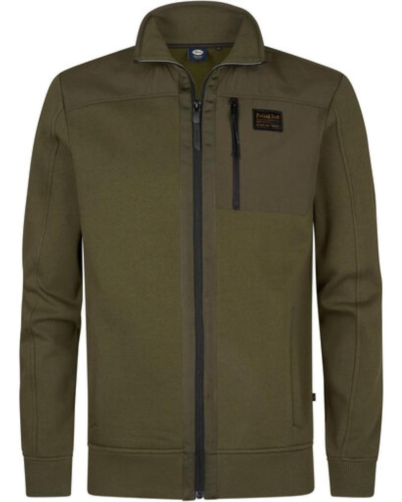 CHAQUETA SUDADERA PETROL SWC341 PARA HOMBRE - VERDE MILITAR VERDE