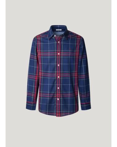 CAMICIA A QUADRI UOMO PEPE JEANS PM3090835 BLU E ROSSO AZUL