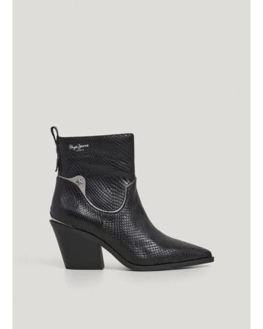 STIVALETTO COWBOY PEPE JEANS PLS500015 NERO CON TACCO NEGRO