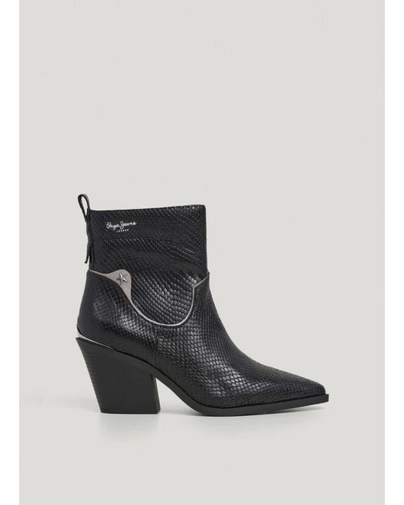 STIVALETTO COWBOY PEPE JEANS PLS500015 NERO CON TACCO NEGRO