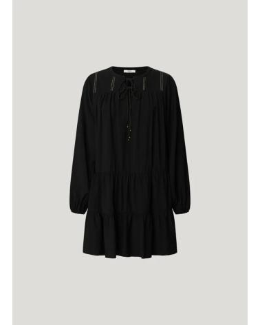 ABITO AMPIO PEPE JEANS PL9537696 NERO MANICA LUNGA CON VOLANT NEGRO