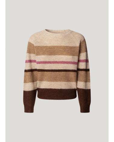 MAGLIONE PEPE JEANS PL7000046 BEIGE MULTIRIGHE BEIGE