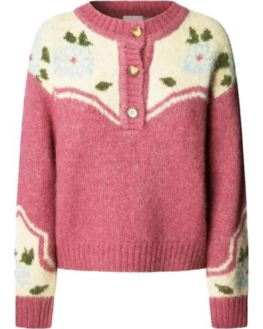 MAGLIONE PEPE JEANS PL7000041 ROSA CON MOTIVO FLOREALE ROSA