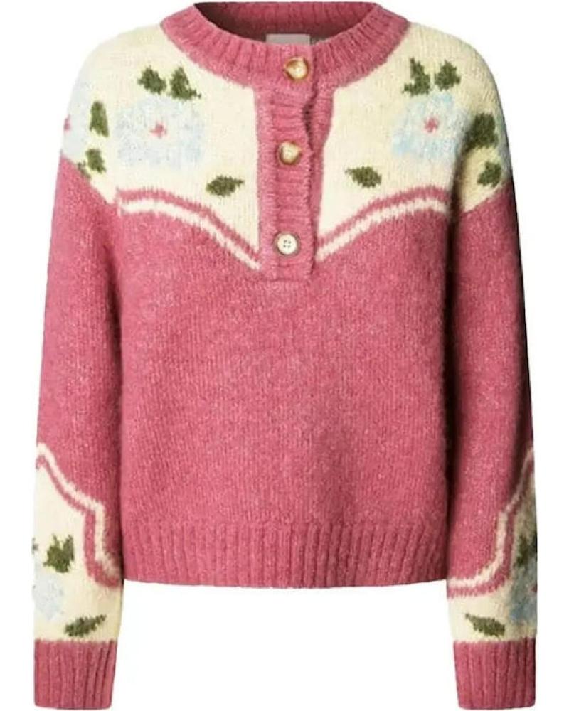 MAGLIONE PEPE JEANS PL7000041 ROSA CON MOTIVO FLOREALE ROSA