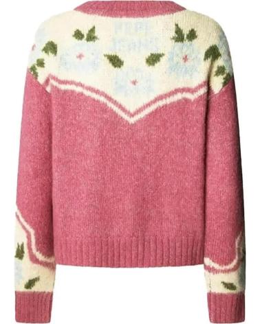 MAGLIONE PEPE JEANS PL7000041 ROSA CON MOTIVO FLOREALE ROSA