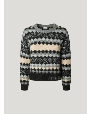 MAGLIONE PEPE JEANS PL7000039 GRIGIO CON STAMPA GEOMETRICA GRIS