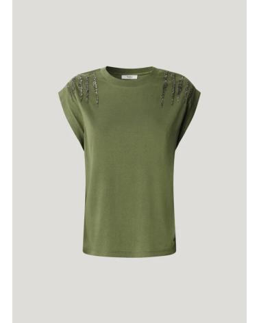 PEPE JEANS PL5000024 - T-SHIRT DE MANGA CURTA OMBROS VERDES VERDE