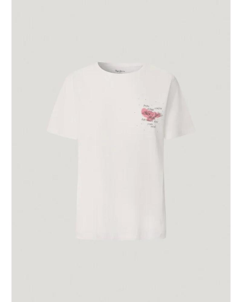 T-SHIRT BLANC PEPE JEANS AVEC LOGO PL5000021 BLANCO