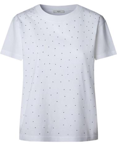 T-SHIRT BRANCA PEPE JEANS COM MICRO-ESTAMPADO PL5000008 BLANCO