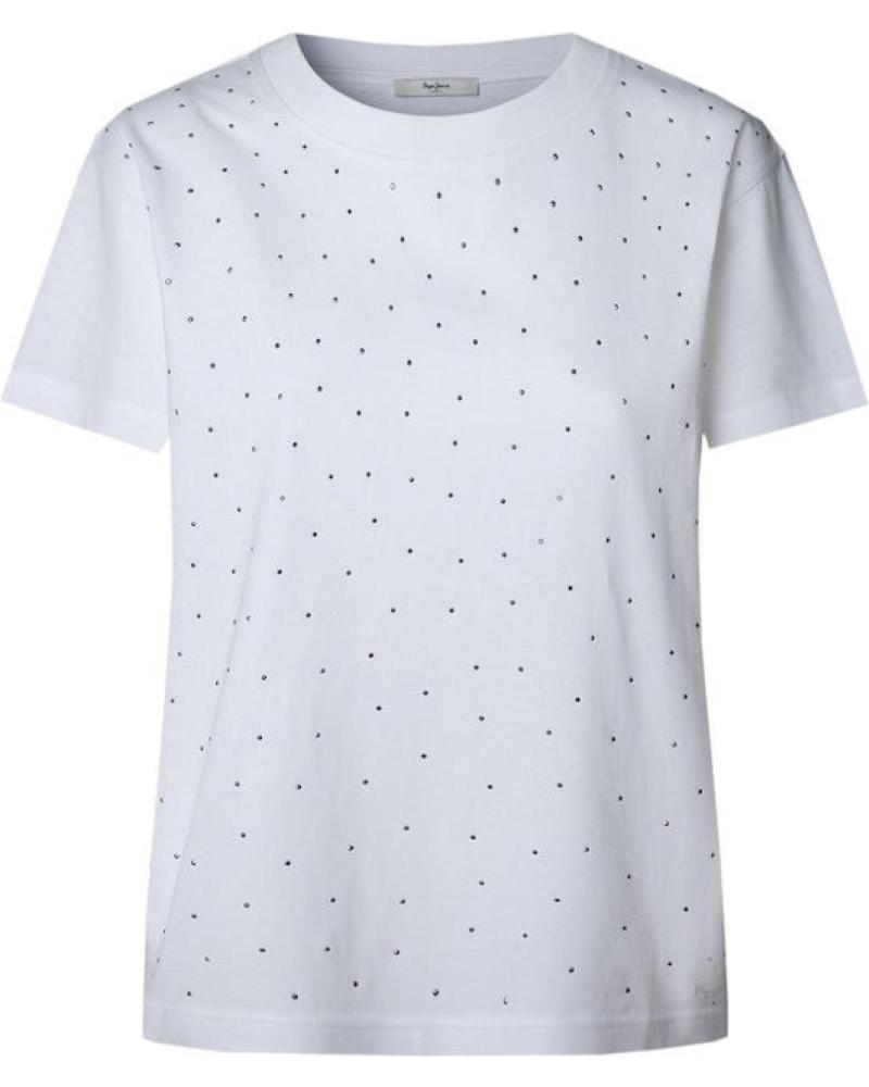 T-SHIRT BRANCA PEPE JEANS COM MICRO-ESTAMPADO PL5000008 BLANCO