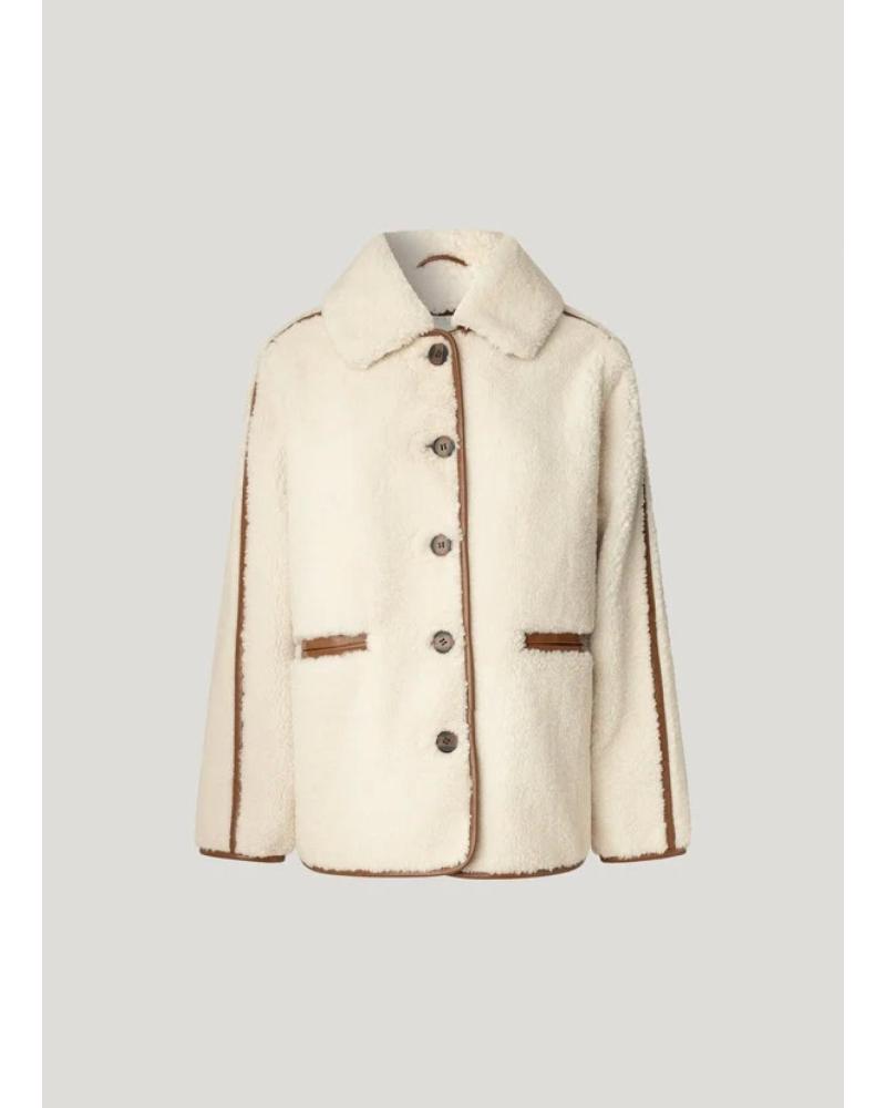 CASACO CURTO PEPE JEANS PL4024370 BRANCO COM DETALHES ESCUROS BLANCO