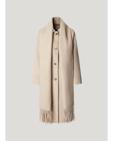 CASACO COMPRIDO PEPE JEANS PL4024354 COM CACHECOL BEGE BEIGE