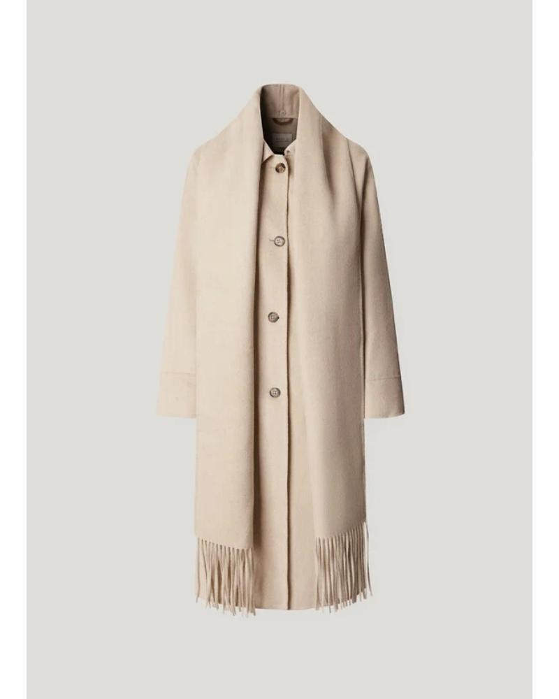 CASACO COMPRIDO PEPE JEANS PL4024354 COM CACHECOL BEGE BEIGE