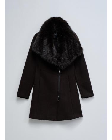 CAPPOTTO SALSA 21007140 CON COLLO DI PELLICCIA CIOCCOLATO VARIOS COLORES