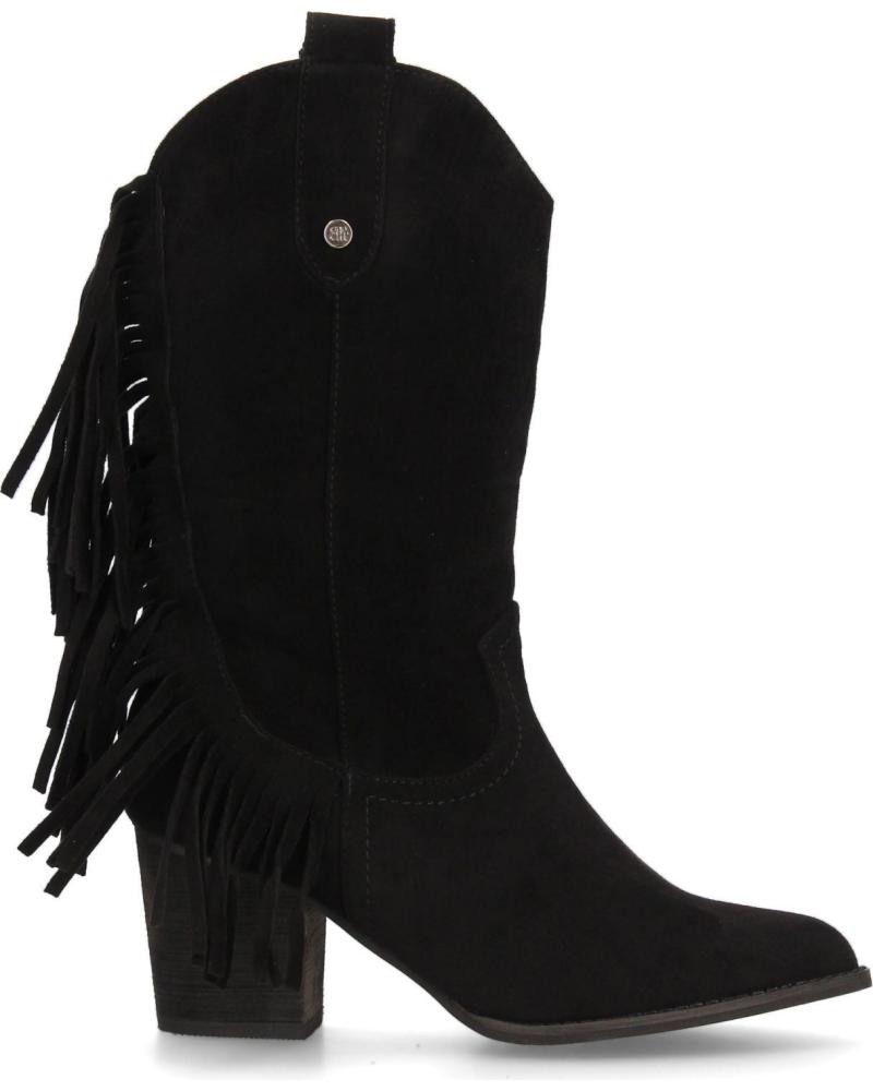 SPORT3PUNTO0 COWBOY-STIEFEL A-5454 SCHWARZ MIT FRANSEN VARIOS COLORES