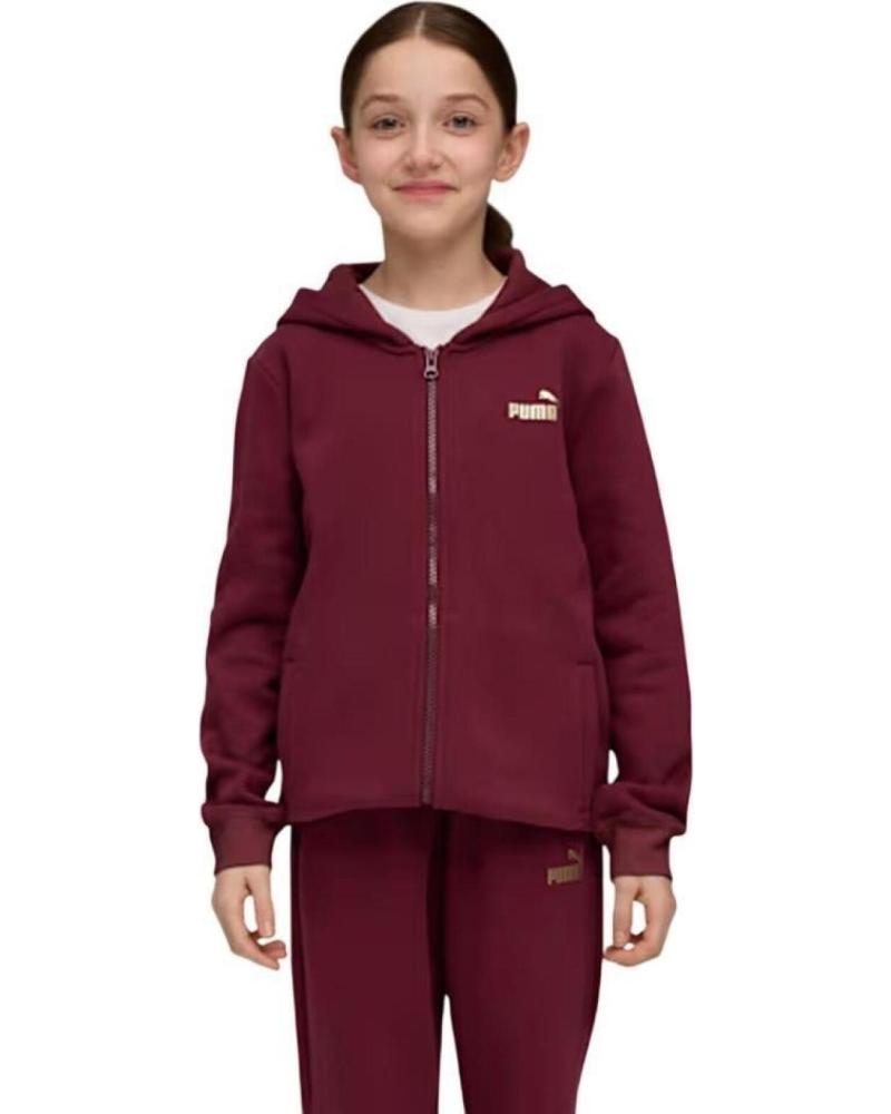 PUMA TRAININGSANZUG HOODED SWEA METALLIC GRANATROT 689729-96 GRANATE