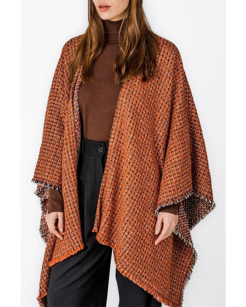 PONCHO ABBACINO MODELO KIMONO MOAH LARANJA MULTICOLOR ORANGE