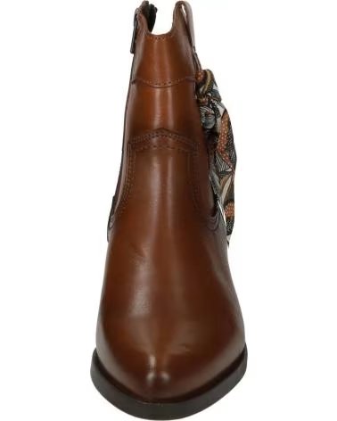 GOODSTEP 5611-C02 COWBOY ANKLE BOOTS IN CAMEL LEATHER CAMEL