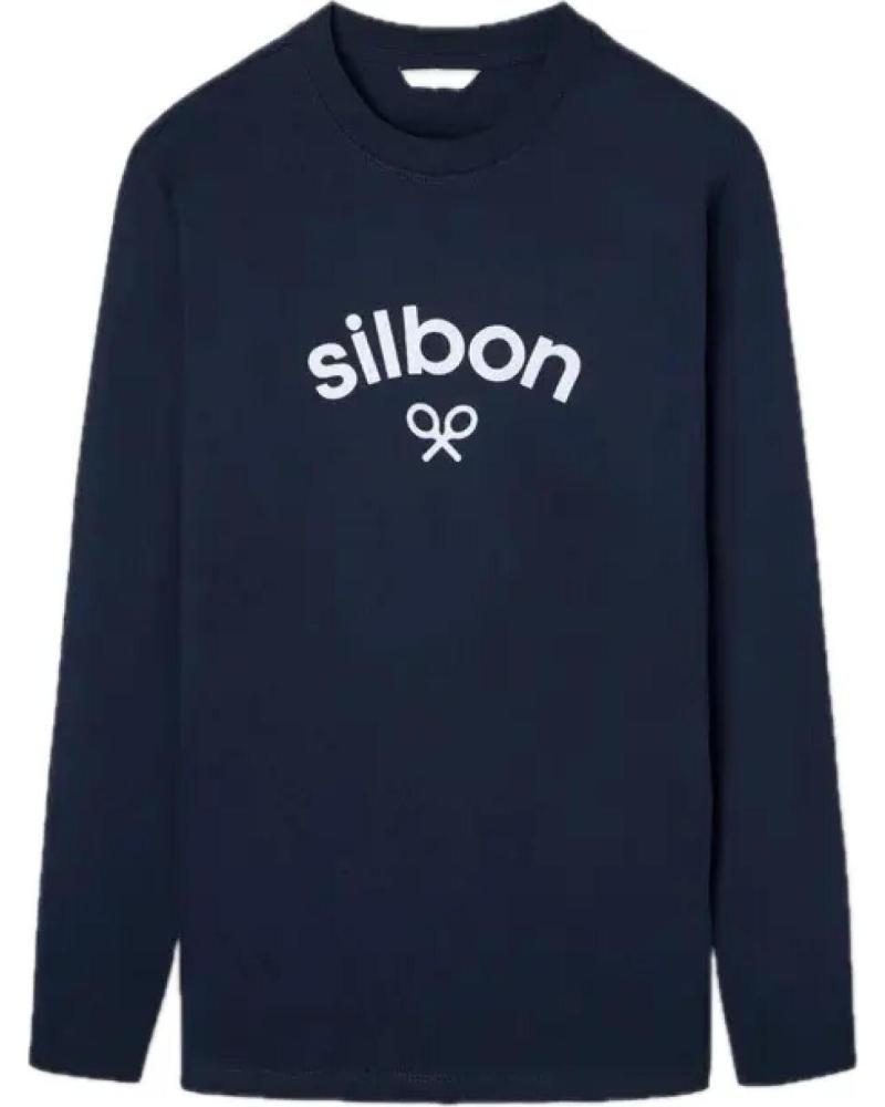 MAGLIETTA A MANICHE LUNGHE SILBON 133792 BLU MARINO AZUL