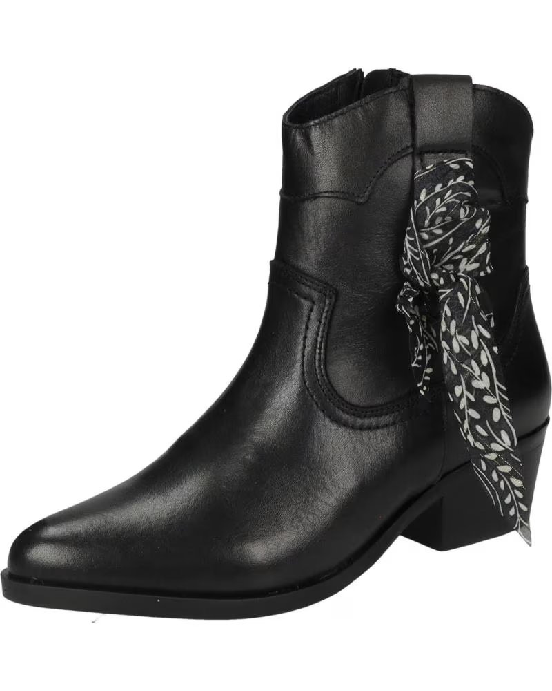 STIVALETTO COWBOY GOODSTEP 5611-C03 IN PELLE NERA NEGRO