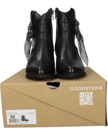 STIVALETTO COWBOY GOODSTEP 5611-C03 IN PELLE NERA NEGRO