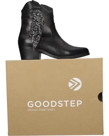 STIVALETTO COWBOY GOODSTEP 5611-C03 IN PELLE NERA NEGRO