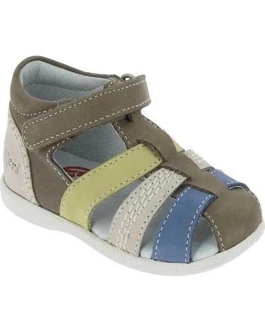 KICKERS SANDALO PER BAMBINI BABYSUN MULTICOLORE CON CHIUSURA REGOLABILE VERDE