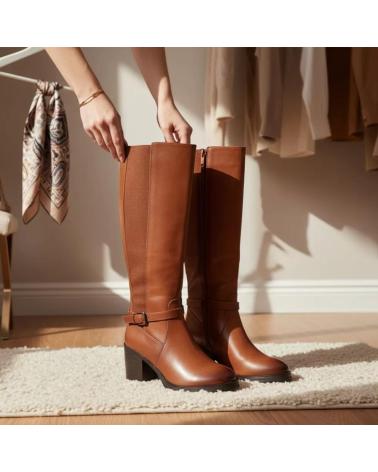 TIMBOS BOTA TACON DE MUJER COLOR CAMEL 132309 MARRóN