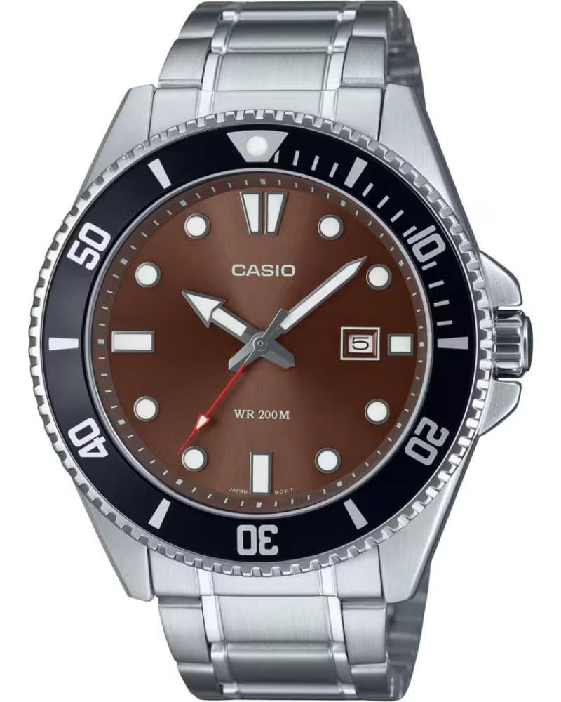 Inizio-CASIO-OROLOGIO CASIO MDV-107D-5AVDF ACCIAIO INOSSIDABILE GHIERA NERA-GRIS