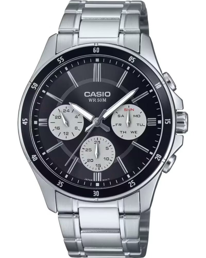 Startseite-CASIO-CASIO MTP-1374D-1A3VDF CHRONOGRAPH STAHL HERRENUHR-GRIS