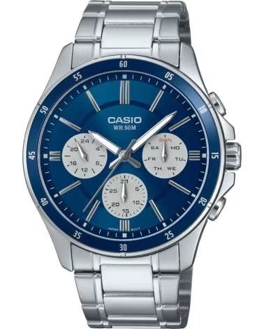 Inizio-CASIO-OROLOGIO CASIO MTP-1374D-2A3VDF CRONOGRAFO ACCIAIO BLU UOMO-GRIS