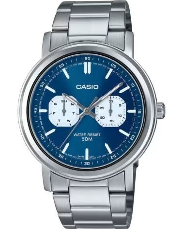 Startseite-CASIO-CASIO MTP-E335D-2E1VDF UHR BLAUES ZIFFERBLATT STAHL HERREN-GRIS