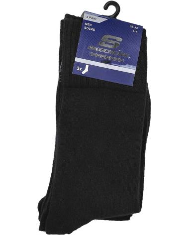 SKECHERS SK-41007 3PACK CALCETINES NEGRO