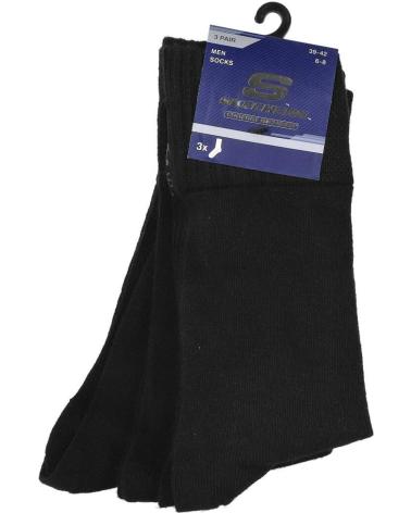 SKECHERS SK-41007 3PACK CALCETINES NEGRO
