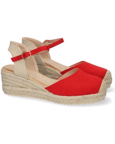 PUNTOSALAO SANDALIA DE CUNA BAJA EN YUTE MUJER COLOR ROJO TEXTURA VARIOS COLORES