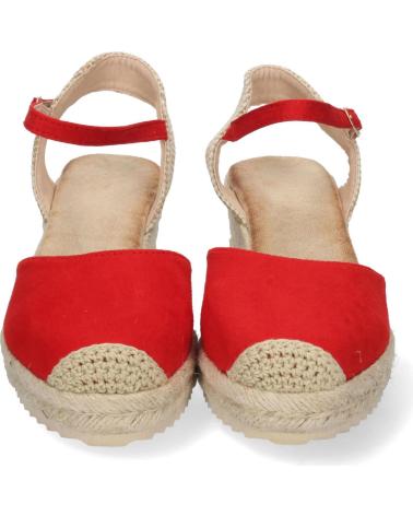 PUNTOSALAO SANDALIA DE CUNA BAJA EN YUTE MUJER COLOR ROJO TEXTURA VARIOS COLORES