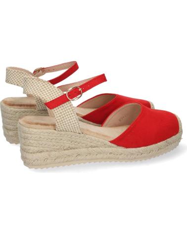 PUNTOSALAO SANDALIA DE CUNA BAJA EN YUTE MUJER COLOR ROJO TEXTURA VARIOS COLORES