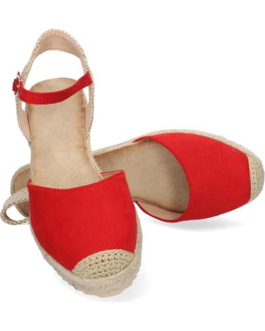 PUNTOSALAO SANDALIA DE CUNA BAJA EN YUTE MUJER COLOR ROJO TEXTURA VARIOS COLORES