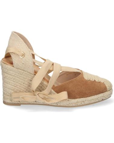 PUNTOSALAO MITTELKEIL SANDALE AUS JUTE MIT SCHNÜRUNG FÜR DAMEN IN CAMEL VARIOS COLORES
