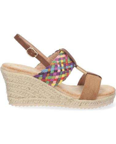 PUNTOSALAO KEILABSATZ SANDALE MIT DOPPELTER JUTEPFANNE, MEHRFARBIG VARIOS COLORES