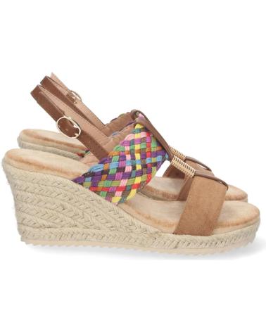 PUNTOSALAO KEILABSATZ SANDALE MIT DOPPELTER JUTEPFANNE, MEHRFARBIG VARIOS COLORES