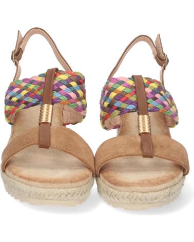 PUNTOSALAO KEILABSATZ SANDALE MIT DOPPELTER JUTEPFANNE, MEHRFARBIG VARIOS COLORES