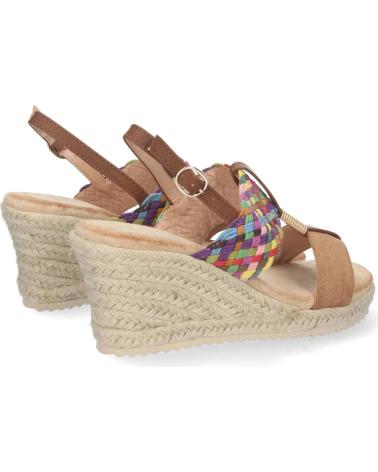 PUNTOSALAO KEILABSATZ SANDALE MIT DOPPELTER JUTEPFANNE, MEHRFARBIG VARIOS COLORES