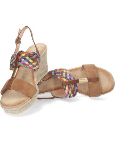 PUNTOSALAO KEILABSATZ SANDALE MIT DOPPELTER JUTEPFANNE, MEHRFARBIG VARIOS COLORES