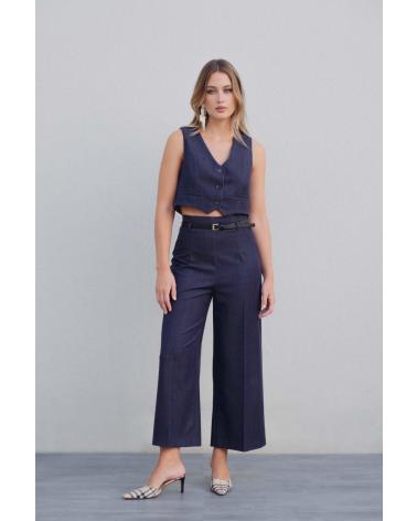 PUNTOSALAO PANTALON CULOTTE DENIM CINTURON VARIOS COLORES