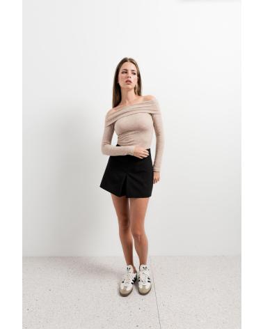 PUNTOSALAO JERSEY DE HOMBROS DESCUBIERTOS PARA MUJER MARRóN