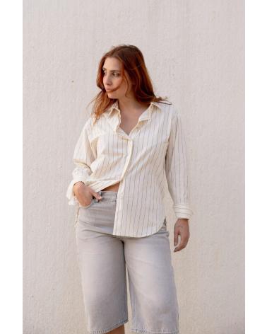 PUNTOSALAO CAMISA RAYA DIPLOMATICA BEIGE