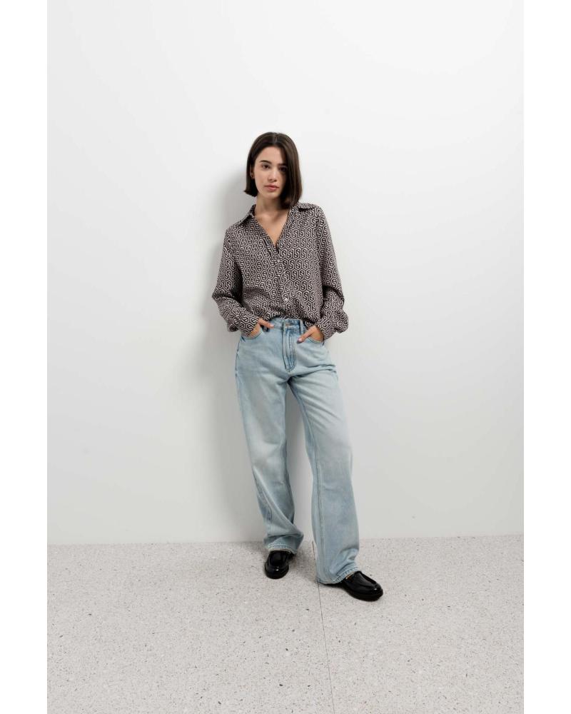 PUNTOSALAO CAMISA ESTAMPADA PARA MUJER BEIGE