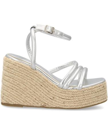 PUNTOSALAO SANDALIAS PLATEADAS DE PLATAFORMA EN YUTE TIRAS PARA MUJER J VARIOS COLORES